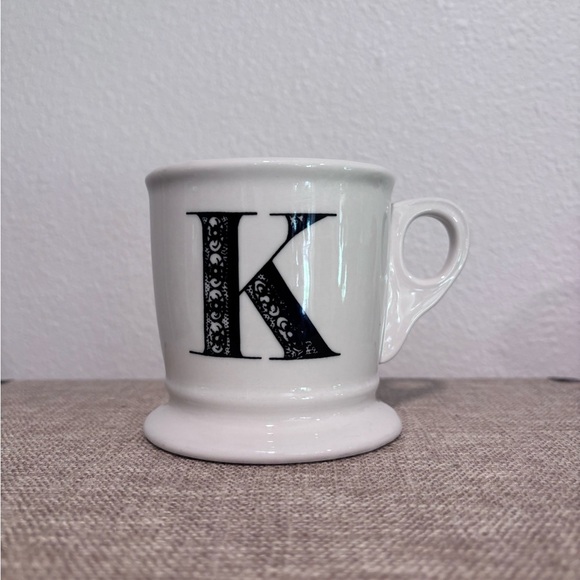 Bistro Tile Collection Monogram “K” Mug by Anthropologie - Picture 1 of 4
